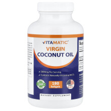 Vitamatic, Édes Természetes Kókuszolaj, 180 Puhatest, (1,000 mg per Puhatest)