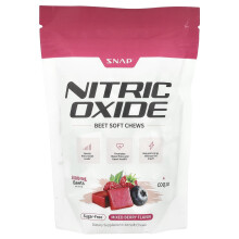 Suplementos Snap, Óxido Nitrígeno de Remolacha, Chupetas Blandas, Frutas Mixtas, 60 Chupetas Blandas