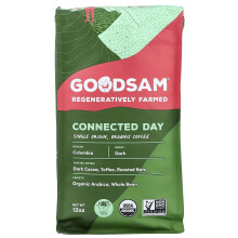 GoodSam, Single Origin Organic Coffee, Verbindingdag, Geheel Bonen, Donker Roest, 12 oz
