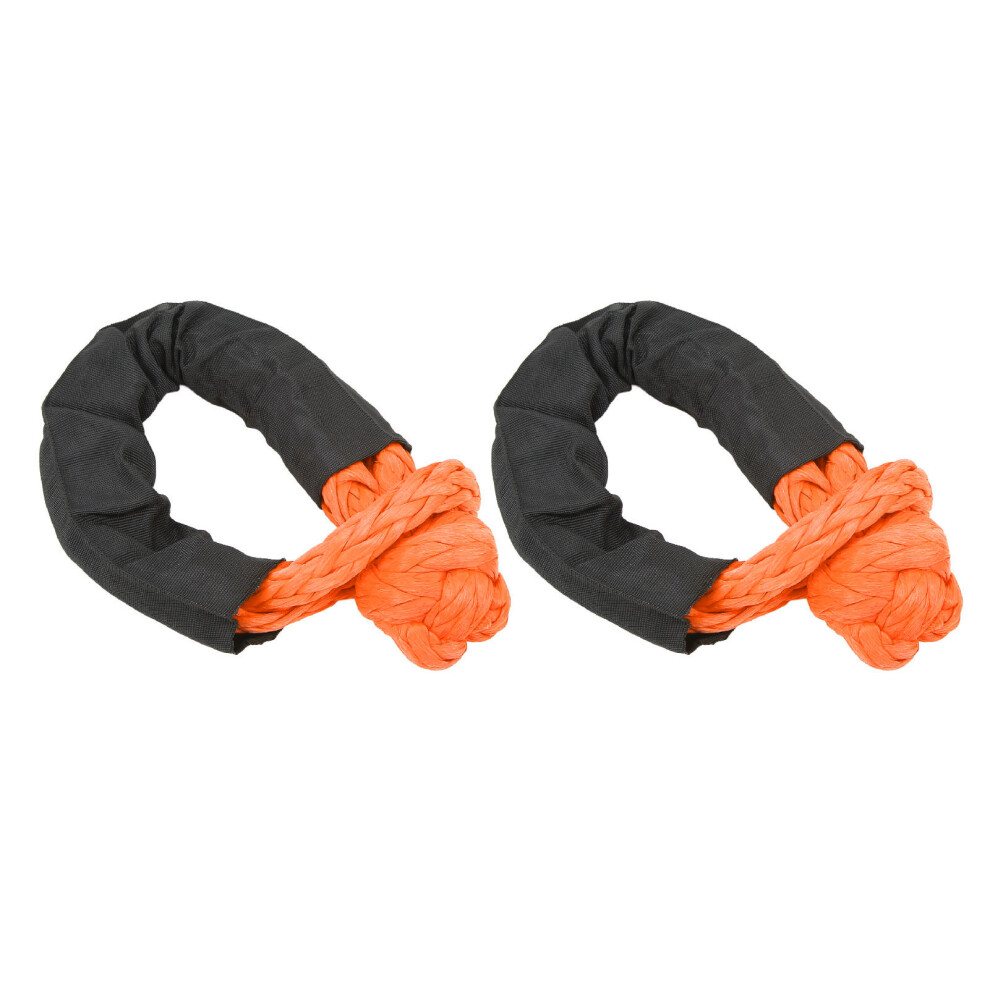 Truck Offroad Recovery Shackle 2Pcs 35 Ton Capacity Lightweight Rope Orange 5091389510131