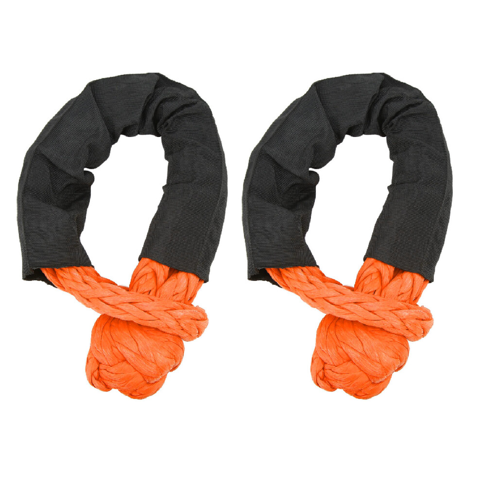 Truck Offroad Recovery Shackle 2Pcs 35 Ton Capacity Lightweight Rope Orange 8161389618711
