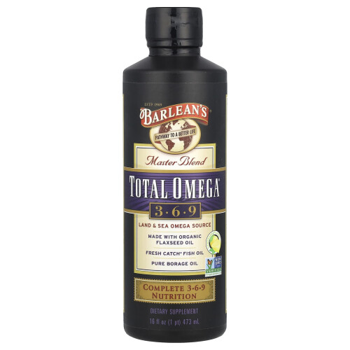 Barlean's, Master Blend, Total Omega 3 · 6 · 9, Lemonade, 16 fl oz (473 ml)