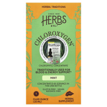 Herbs Etc., ChlorOxygen, Concentrato di Clorofilla, Senza Alcol, Menta, 1 fl oz (30 ml)