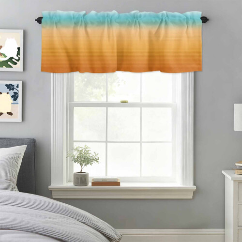 Orange blågrøn ombre stanglommekappe 102x30 cm 2