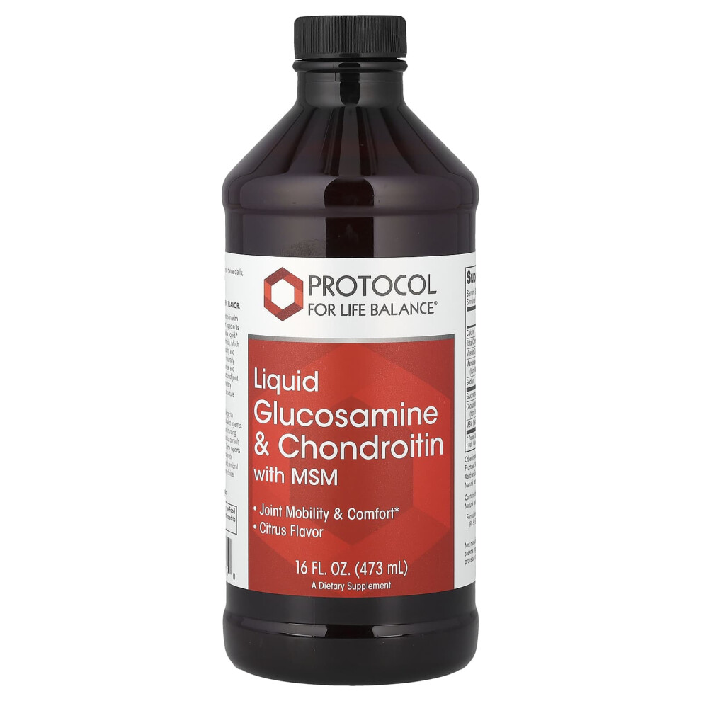 Protocol For Life Balance , Liquid Glucosamine & Chondroitin With Msm, Citrus, 16 Fl Oz (473 Ml)