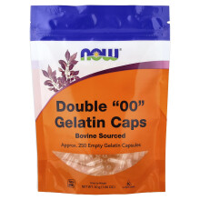 NOW Foods, Dubbele "00" gelatine capsules, Ongeveer 250 lege gelatinecapsules, 1,06 oz (30 g)
