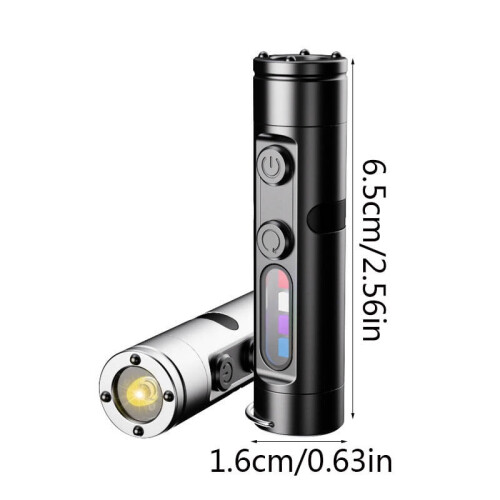 Taskulamppu, ladattava, EDC, 500 lumenia, hopea 1
