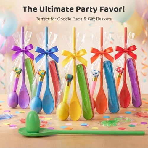 Egg Spoon Race Game Set Wooden 12 Pieces 2