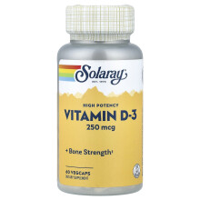 Solaray, Hochpotenter Vitamin D-3, 250 mcg, 60 Vegcaps
