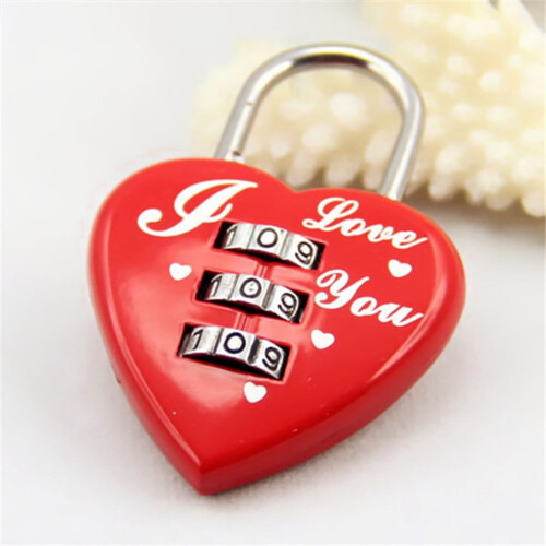 2-Pack Heart-Shaped Red Compact Locks for Travel, Tools, and Accessories Security 1