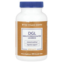 The Vitamin Shoppe, DGL, (Deglycyrrhizinated Licorice), 100 Emésztett Tabletták