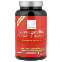 New Nordic, Ashwagandha Vegan Gummies, Mango/Peach, 60 Gummies