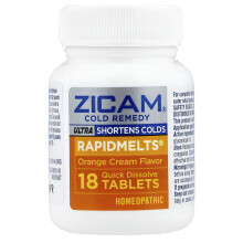 Zicam, Ultra Cold Remedy, RapidMelts, Orange Cream, 18 Snabbt upplösande Tabletter