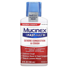 Mucinex, Snabb-Max Svår Konstipation & Hosta, Maximum Styrka, För Åldrar 12+, 6 fl oz (180 ml)
