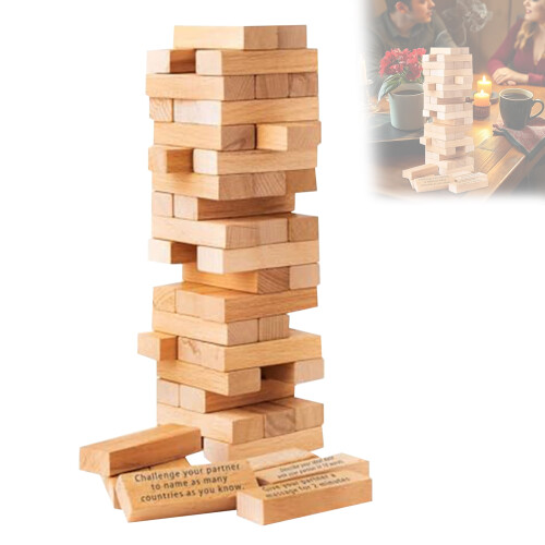 Jenga-spilsæt i træ til par (48 dele) 1