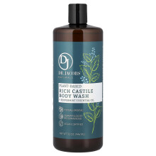 Dr. Jacobs Naturals, Plant-Based Rijke Castiel Body Wash, Pepermunt Essentiéle Olie, 32 oz (946 ml)