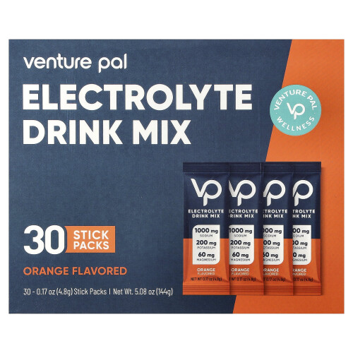 Venture Pal, Μίγμα Ηλεκτρολυτών, Πορτοκάλι, 30 Stick Packs, 0.17 oz (4.8 g) Each