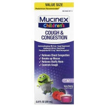 Mucinex, Barn, Hosta & Konstipation, Ålder 4+ År, Mycket Bär, 6.8 fl oz (201 ml)