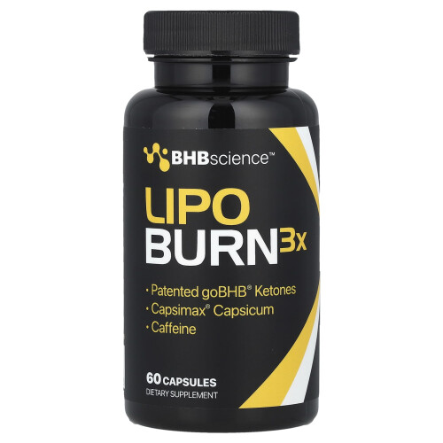 Real Ketones, Lipo Burn3X, 60 Comprimidos