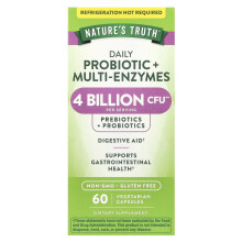 Nature's Truth, Naturens Sanning, Daglig Probiotik + Multi-Enzymer, 60 Vegetariska Kapslar