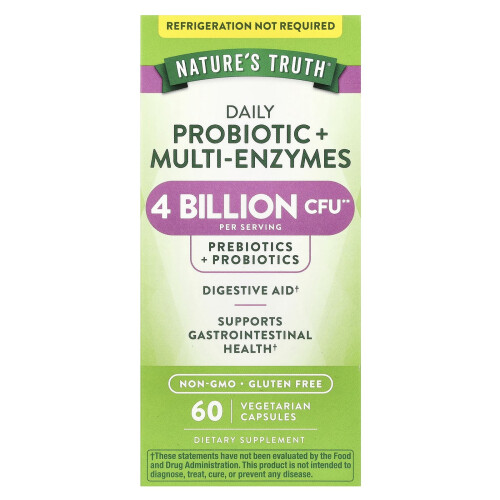 Nature's Truth, Napi Probiotikus + Multi-Enzim, 60 Vegetáriánus Kapszula