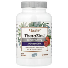 Quantum Health, TheraZinc, Elderberry, Raspberry, 60 Lozenges