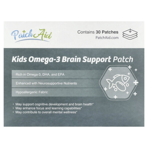 PatchAid, Detské Omega-3 Brain Support Patche, 30 Patchí