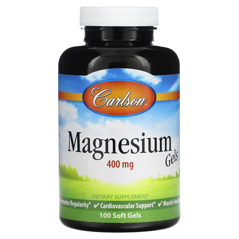 Carlson , Magnesium Gels, 400 Mg, 100 Soft Gels