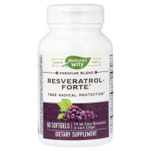 Nature's Way, Premium Blend Resveratrol Forte, 175 mg, 60 mjuka kapslar