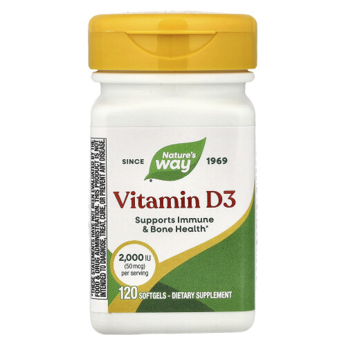 Nature's Way, Βιταμίνη D3, Ακράτητη Δύναμη, 50 mcg (2.000 IU), 120 Μαλακές Γέμιση