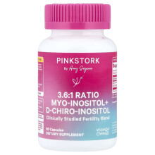 Pink Stork, 3,6:1 Forhold Myo-Inositol + D-Chiro-Inositol, 60 Capsules