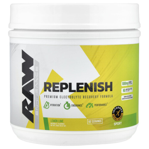 Raw Nutrition, Endurance, Replenish, Lemon Lime, 28,57 oz (810 γρ.)