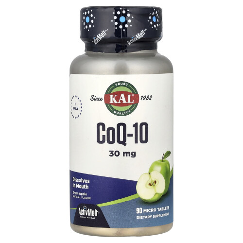 KAL, CoQ10, Green Apple, 30 mg, 90 Micro Tablets