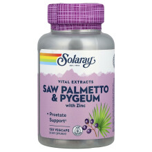 Solaray, Palmetto a Pygeum s vápníkem, 120 VegCaps