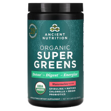 Ancient Nutrition, Økologisk SuperGreens, Vandmelon, 8,82 oz (250 g)