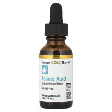 California Gold Nutrition, Folinische Zuur, Alcoholvrij, 1 fl oz (30 ml)