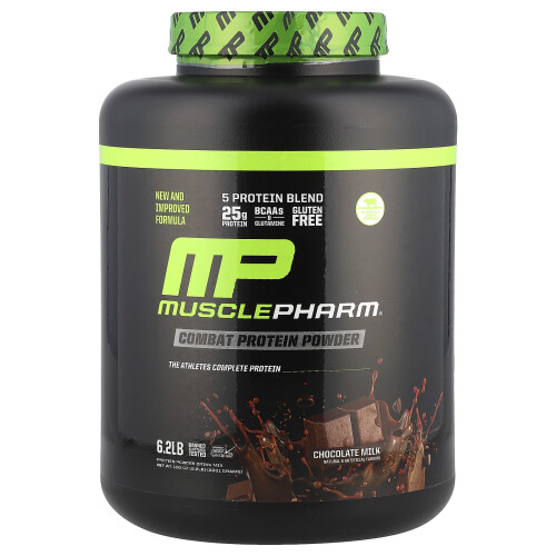 MusclePharm, Combat Eiwitpoeder, Chocolade Melk, 6,2 lb (2,831 g)