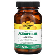Country Life, Acidophilus med Pectin, 100 Vegan Kapsler