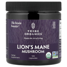 Tribe Organics, Lejonmanshuvud Svamp, 120 kapslar