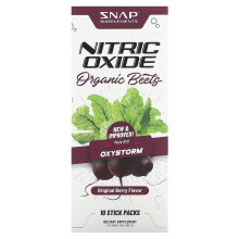 Snap Supplements, Stickstoffoxid, Ekologiska betor, Original bär, 10 Sticks paket, 0,29 oz (8,2 g) Varje