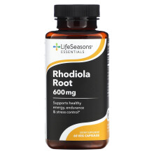LifeSeasons, Raíz de Rhodiola, 600 mg, 60 Cápsulas Veg (300 mg por Cápsula)