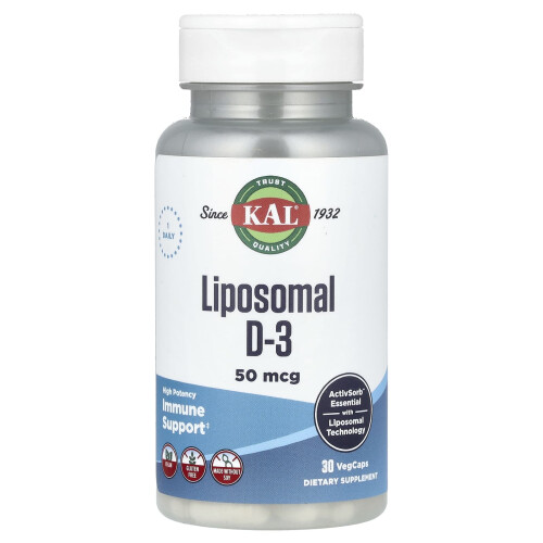 ΚΑΛ, Λιποσωματική D-3, Υψηλής Πυκνότητας, 50 mcg, 30 VegCaps