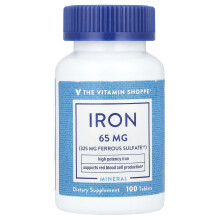 The Vitamin Shoppe, Fier, 65 mg, 100 Tablete