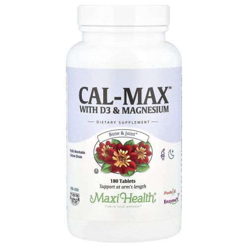 Maxi Health, Cal-Max With D3 & Magnesium, 180 Tabletti
