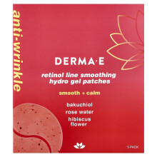 DERMA E, Retinol-Linien-Glätte-Hydro-Gel-Patches, Für alle Hauttypen, 5 Pack