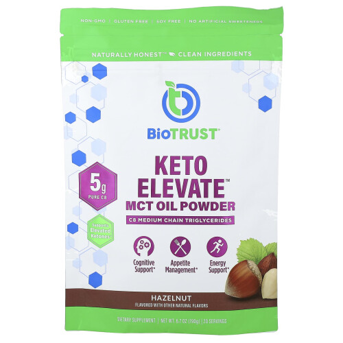 BioTRUST, Keto Elevate, C8 MCT Öljypöly, Leivänpuu, 6.7 oz (190 g)
