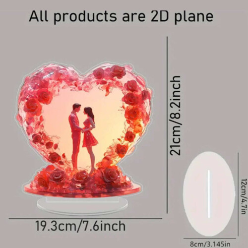 Valentine's Day Couple Statue Acrylic Tabletop Ornament 2