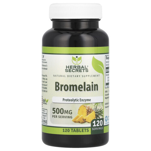 Herbal Secrets, Bromelain, 500 mg, 120 Tabletter