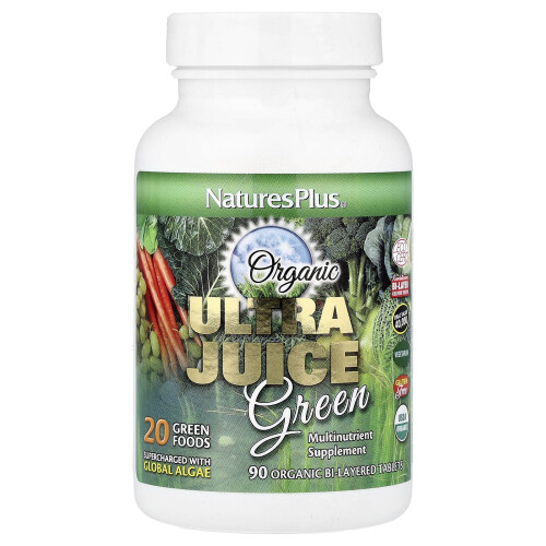 NaturesPlus, Οργανικό Ultra Juice Green, 90 Οργανικό Bi-Layered Tablets