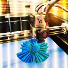 3D Printed Gear Ball 2.8in Blue Green Stress Relief Desk Toy for Adults Children